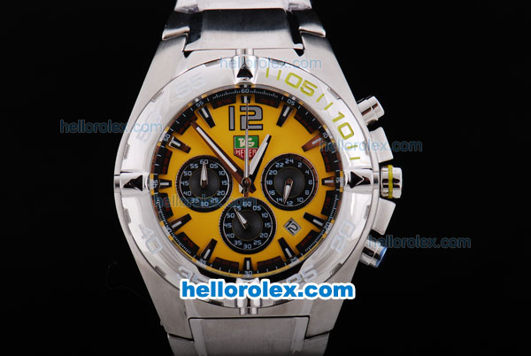Tag Heuer Aquaracer Quartz Movement with Yellow Dial and SSband - Click Image to Close